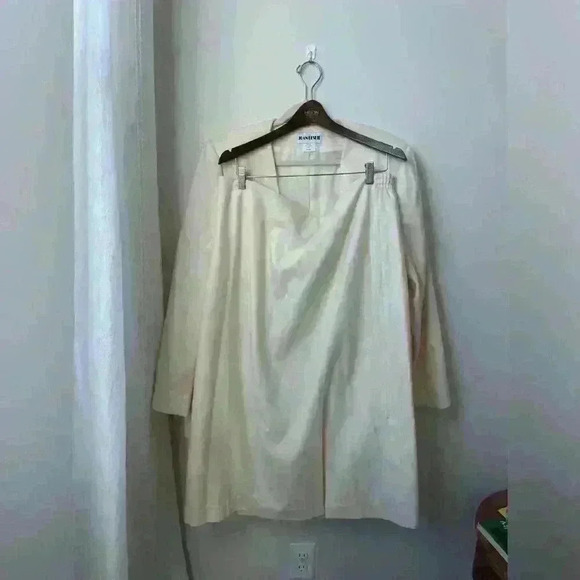 Cream Wool Blend suit set Women size 22w academia plus size fall fashion classy - Picture 7 of 8